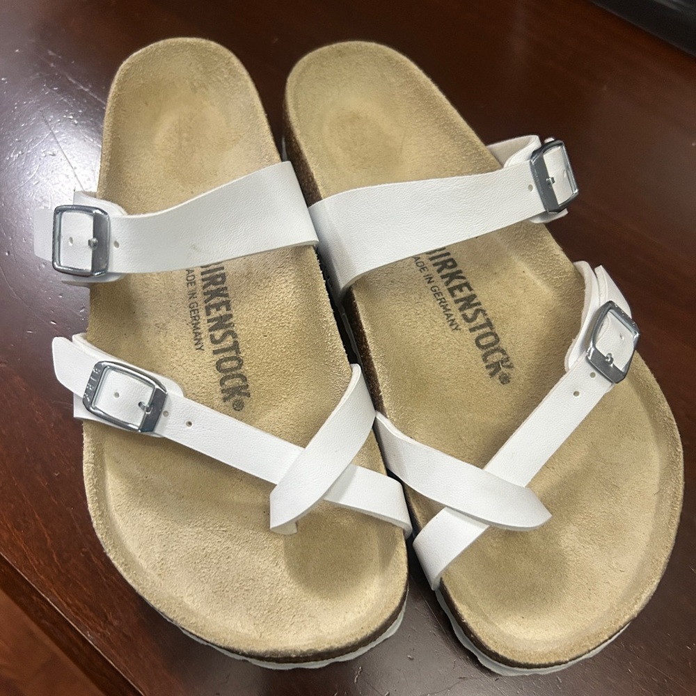 Birkenstock White Cross-Strap Sandals
